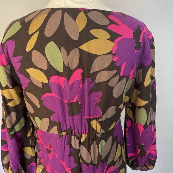 Boden Dress 10R Retro Floral Babydoll Empire Waist Boho 70s Hippie Peasant EUC - Picture 7 of 13